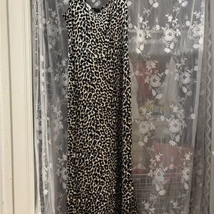 Vintage leopard print dress velvet no size